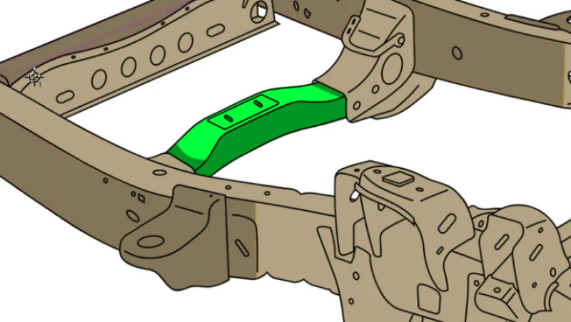 RustBuster 11-19 Chevy Silverado 2500HD/3500HD 4WD Only Transmission Crossmember - Image 3