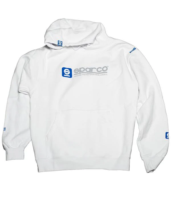 Sparco Sweatshirt Hooded WWW White MED - Image 2