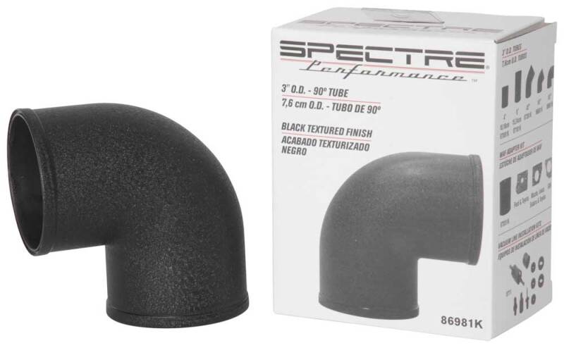 Spectre Tube Intake 3in od 90 Degree - Black - Image 3