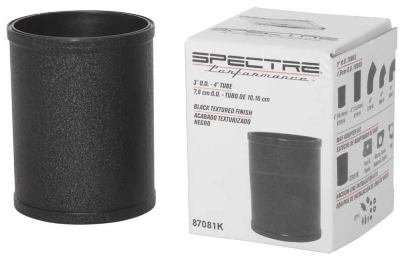 Spectre Tube Intake 3in od X 4inl - Black - Image 3