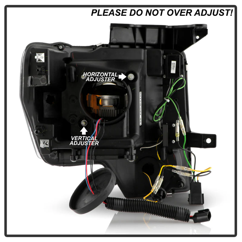 Spyder Ford F150 09-14 Halogen Light Bar Projector Headlights Black PRO-YD-FF15009PL-SEQ-BK - Image 12