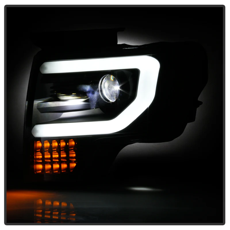 Spyder Ford F150 09-14 Halogen Light Bar Projector Headlights Black PRO-YD-FF15009PL-SEQ-BK - Image 5