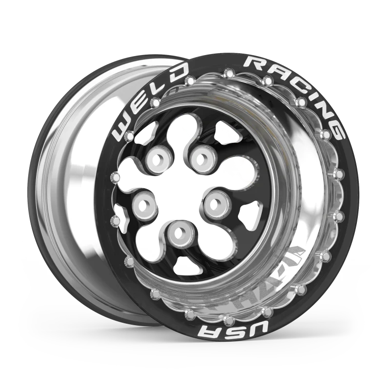 Weld Alpha-1 15x16 / 5x4.75 BP / 5in. BS Black Wheel - Black Double Beadlock - Image 2