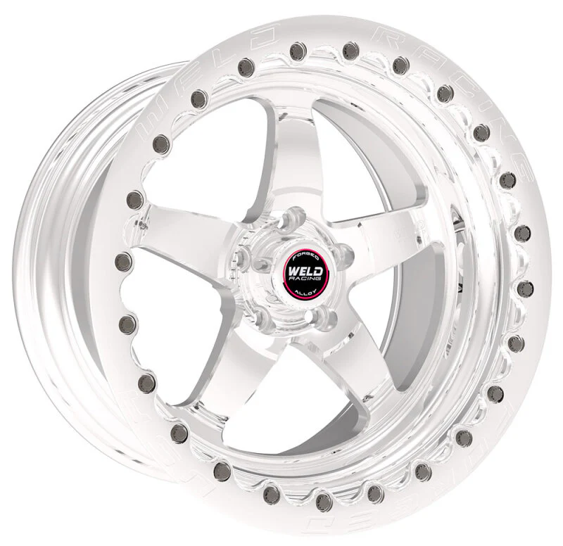 Weld S71 17X11 / 5X115 BP / 6.2in BS Polished Wheel (High Pad) - Polished Single Beadlock MT - Image 2