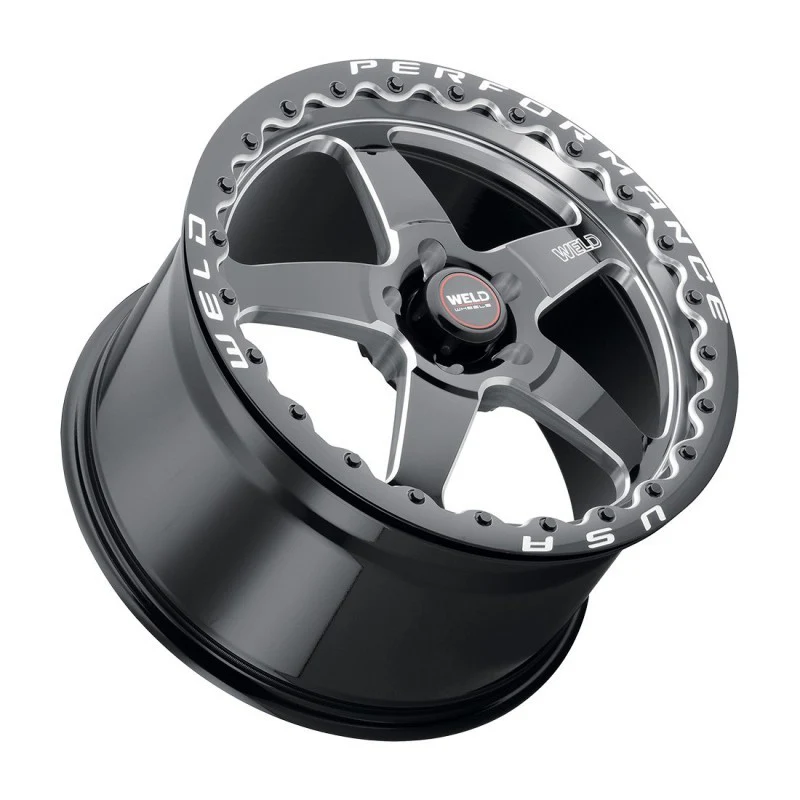 Weld S904 15x10 Ventura Beadlock 5x114.3 ET25 BS6.5 Gloss BLK MIL DIA 78.1 - Image 3