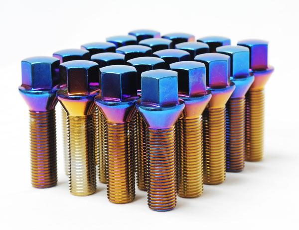 Wheel Mate Mevius Lug Bolt Set of 20 - Blue Neon 12x1.50 27mm Cone 60 DEG TAP - Image 3